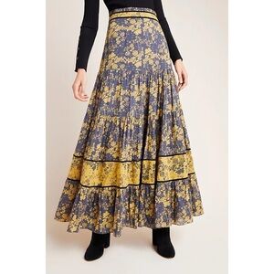 CAROLINA K Midnight Maxi Skirt - Turmeric Rose